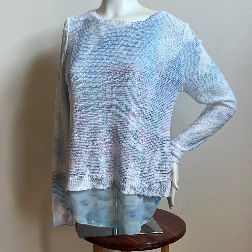 Sioni Light Blue Textured Top with gauze layer